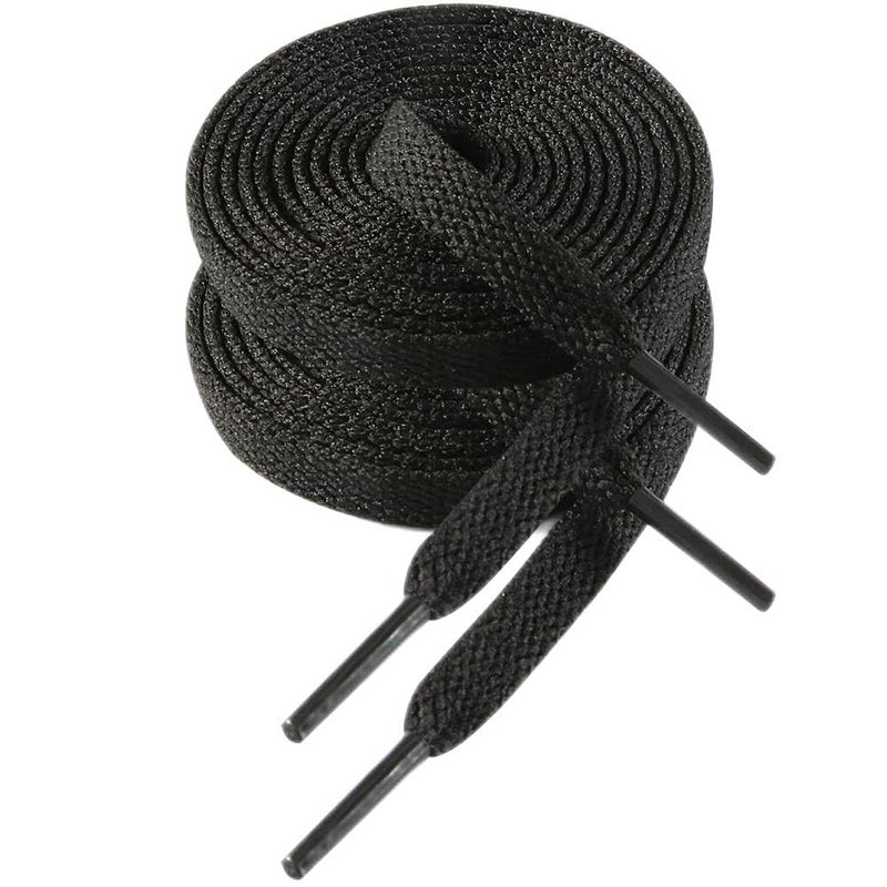 VSUDO 28 Inch Flat Black Kids Shoe Laces for Sneakers, Shoelaces for Sneakers, Replacements Shoe Strings for Women or Men (2 Pairs-Black-70CM) - Image 1